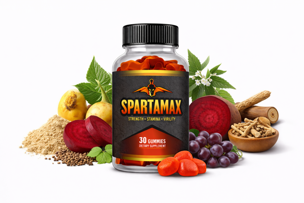 Spartamax dietary supplement bottle with natural ingredients