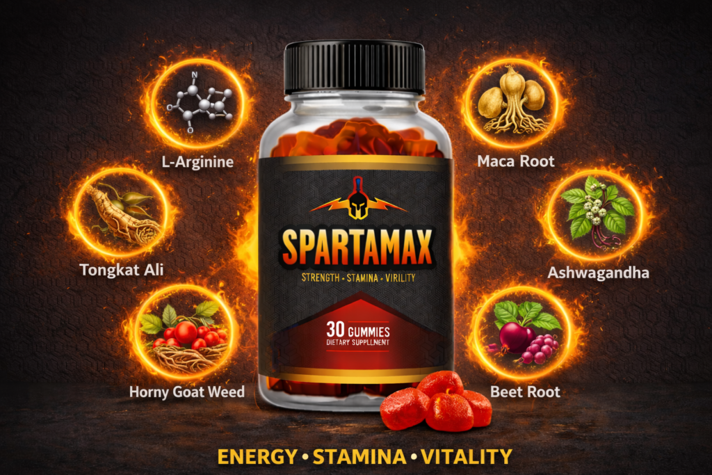 Spartamax bottle with natural ingredients used in the formula