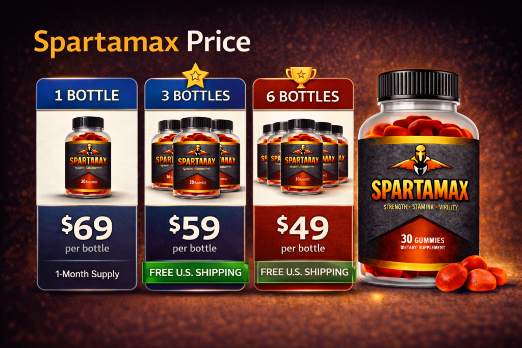 Spartamax price packages showing bottle options and savings